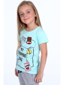 Mädchen-T-Shirt mit Patches, Mint NDZ8112 – Online-Shop – Boutique